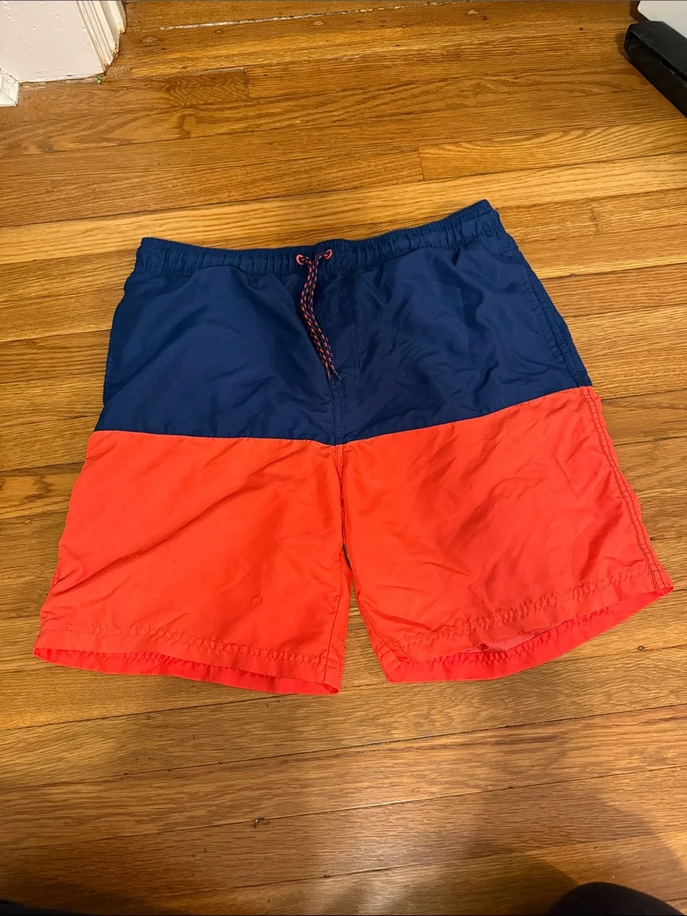 Men's Colorblock Swim Shorts - Navy and Red